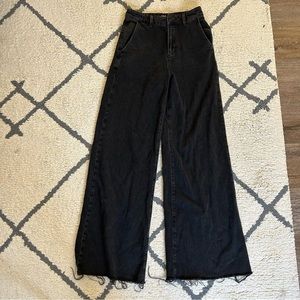 High Waisted Black BDG Wide-Leg Jeans